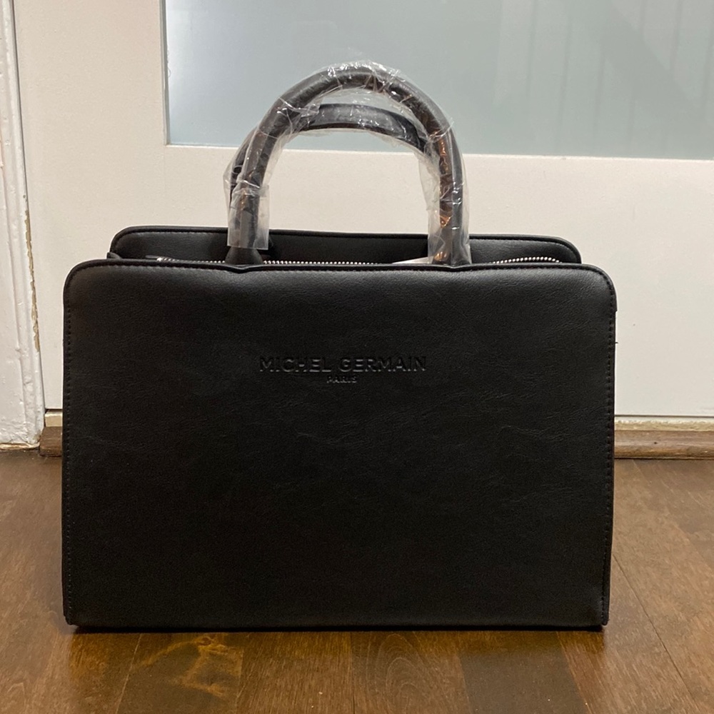 Michel Germain Black Handbag with Additional Strap